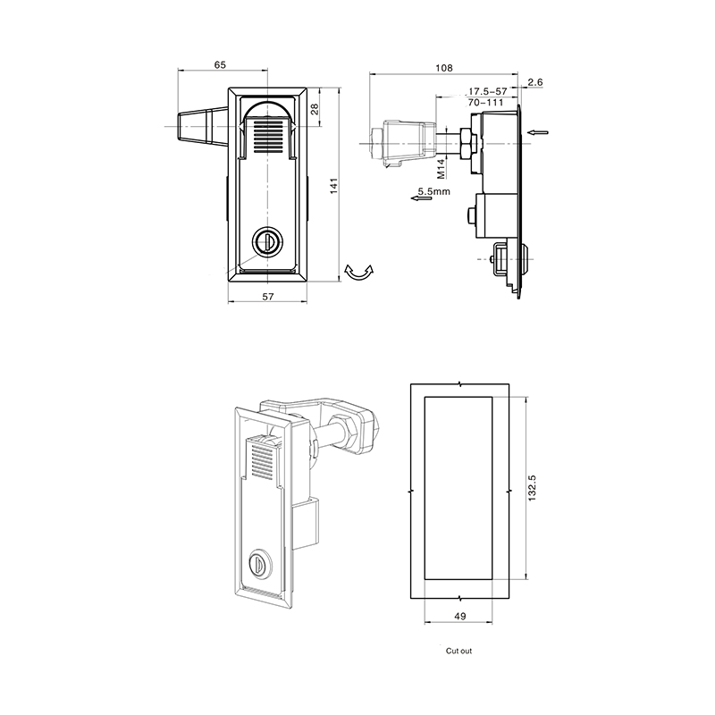 MS726-5 945g Замки с компрессионной защелкой и сердечником замка MS726-5 945g Замки с компрессионной защелкой и сердечником замка